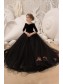 Long Black Tulle Flower Girl Dresses with Sleeves 905097 Long Black Tulle Flower Girl Dresses with Sleeves 905097