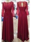 Long Sleeves Illusion Neckline Navy Lace and Chiffon Party Evening Mother of The Bride Dresses 5801018 Long Sleeves Illusion Neckline Navy Lace and Chiffon Party Evening Mother of The Bride Dresses 5801018