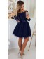 A-Line Off-the-Shoulder Short Chiffon Lace Prom Homecoming Graduation Party Dresses 99201001