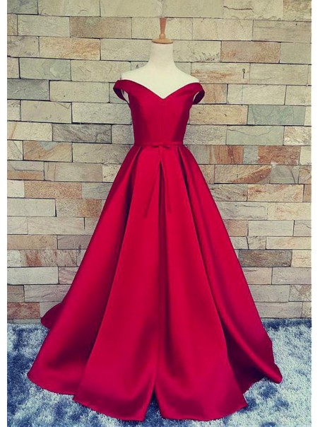A-Line Off-the-Shoulder Long Red Prom Formal Evening Dresses 99501006 A-Line Off-the-Shoulder Long Red Prom Formal Evening Dresses 99501006