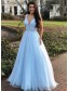 A-Line Beaded V-Neck Long Prom Dresses Formal Evening Gowns 995011000