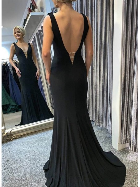 Mermaid Long Black V-Neck Prom Dresses Formal Evening Gowns 995011004 Mermaid Long Black V-Neck Prom Dresses Formal Evening Gowns 995011004
