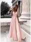 A-Line V-Neck Long Prom Dresses Formal Evening Gowns 995011019