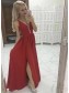 A-Line V-Neck Long Prom Dresses Formal Evening Gowns 995011019