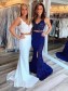 Mermaid Beaded Lace Two Pieces Long Prom Dresses Formal Evening Gowns 995011030