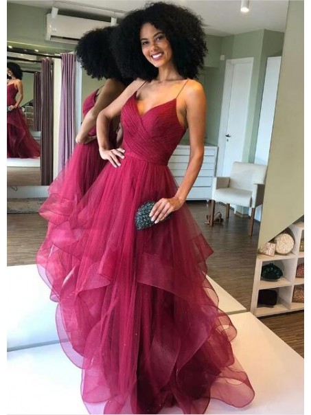 A-Line Tulle V-Neck Long Prom Dresses Formal Evening Gowns 995011035 A-Line Tulle V-Neck Long Prom Dresses Formal Evening Gowns 995011035