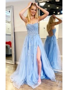 A-Line Lace Long Prom Dresses Formal Evening Gowns 995011046
