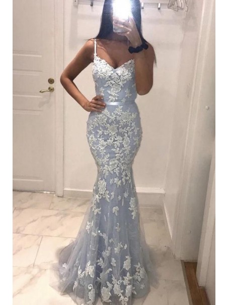 Mermaid Spaghetti Straps Lace Long Prom Dresses Formal Evening Gowns 995011059 Mermaid Spaghetti Straps Lace Long Prom Dresses Formal Evening Gowns 995011059
