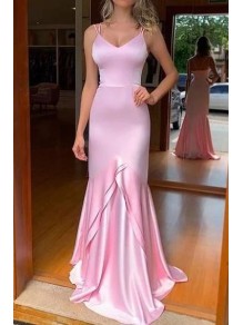 Mermaid Long Pink Prom Dresses Formal Evening Gowns 995011064