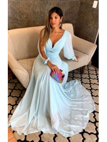 A-Line Chiffon Long Sleeves Prom Dresses Formal Evening Gowns 995011069 A-Line Chiffon Long Sleeves Prom Dresses Formal Evening Gowns 995011069