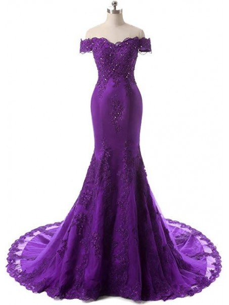 Mermaid Off-the-Shoulder Beaded Lace Long Prom Dresses Formal Evening Gowns 995011082 Mermaid Off-the-Shoulder Beaded Lace Long Prom Dresses Formal Evening Gowns 995011082