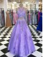 A-Line Beaded Lace Two Pieces Long Prom Dresses Formal Evening Gowns 995011084