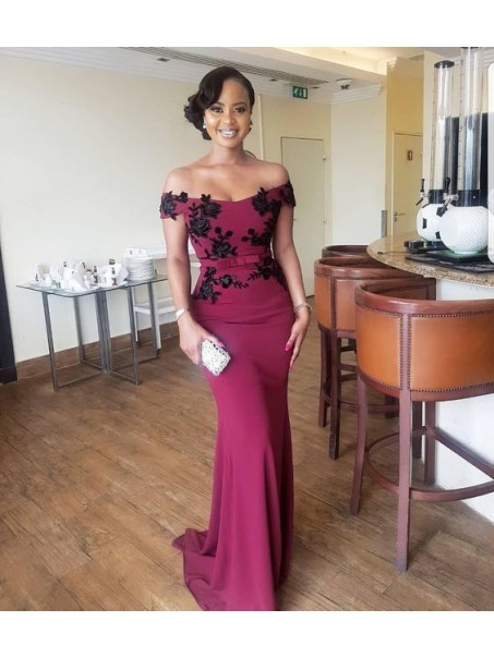 Mermaid Off-the-Shoulder Long Prom Dresses Formal Evening Gowns 995011126