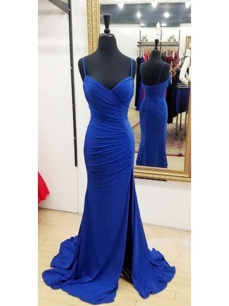 Mermaid Spaghetti Straps Long Prom Dresses Formal Evening Gowns 995011129