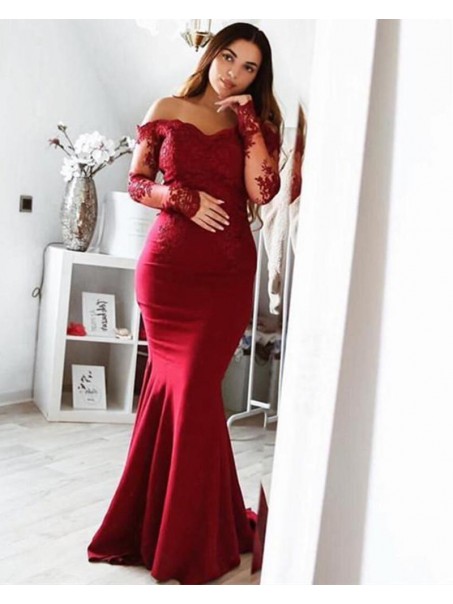Mermaid Long Sleeves Lace Prom Dresses Formal Evening Gowns 995011132 Mermaid Long Sleeves Lace Prom Dresses Formal Evening Gowns 995011132