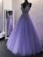 Ball Gown Beaded Tulle Long Prom Dresses Formal Evening Gowns 995011142