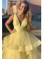 Long Yellow Tulle V-Neck Prom Dresses Formal Evening Gowns 995011189 Long Yellow Tulle V-Neck Prom Dresses Formal Evening Gowns 995011189