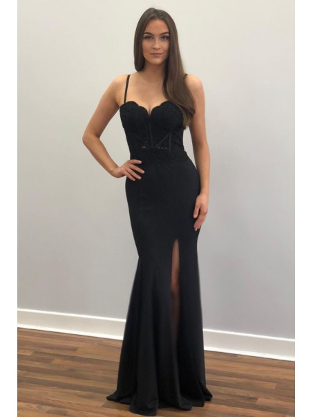 Long Black Lace Mermaid Prom Dresses Formal Evening Gowns 995011205 Long Black Lace Mermaid Prom Dresses Formal Evening Gowns 995011205
