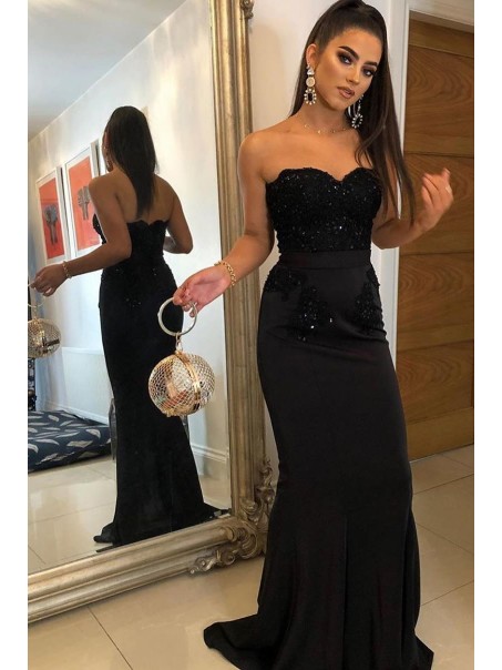 Long Black Beaded Lace Mermaid Prom Dresses Formal Evening Gowns 995011208 Long Black Beaded Lace Mermaid Prom Dresses Formal Evening Gowns 995011208