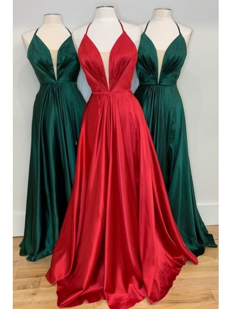 A-Line V-Neck Long Prom Dresses Formal Evening Gowns 995011215