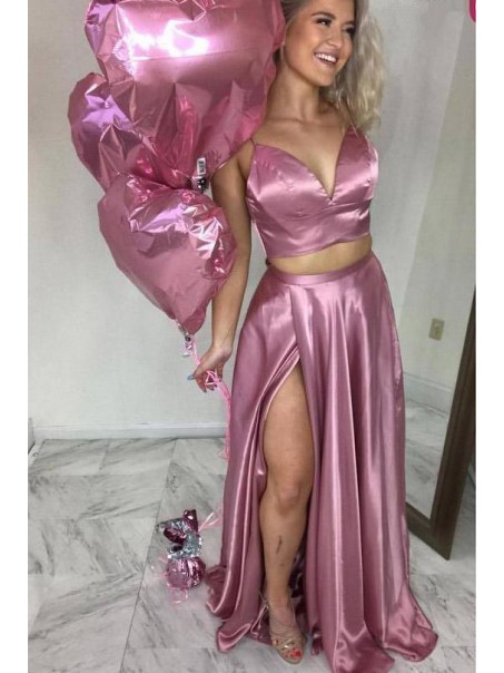A-Line Two Pieces Long Prom Dresses Formal Evening Gowns 995011217 A-Line Two Pieces Long Prom Dresses Formal Evening Gowns 995011217