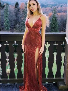 Sequins V-Neck Long Prom Dresses Formal Evening Gowns 995011224 Sequins V-Neck Long Prom Dresses Formal Evening Gowns 995011224