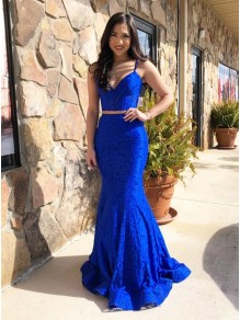 Mermaid Lace Two Pieces Long Prom Dresses Formal Evening Gowns 995011230 Mermaid Lace Two Pieces Long Prom Dresses Formal Evening Gowns 995011230