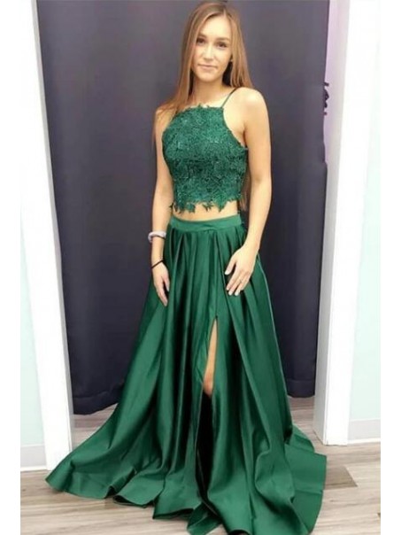 A-Line Two Pieces Long Prom Dresses Formal Evening Gowns 995011236 A-Line Two Pieces Long Prom Dresses Formal Evening Gowns 995011236