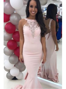 Mermaid Beaded Lace Long Prom Dresses Formal Evening Gowns 995011259