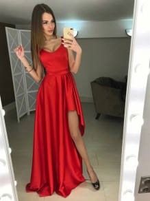 A-Line Asymmetrical Long Red Prom Dresses Formal Evening Gowns 995011263 A-Line Asymmetrical Long Red Prom Dresses Formal Evening Gowns 995011263