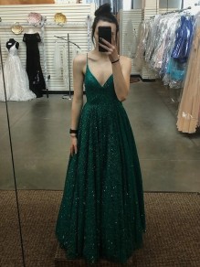 A-Line Sparkle Sequins Long Green Prom Dresses Formal Evening Gowns 995011264 A-Line Sparkle Sequins Long Green Prom Dresses Formal Evening Gowns 995011264