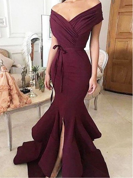 Mermaid Off-the-Shoulder Long Prom Dresses Formal Evening Dresses 99501127