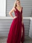 A-Line Beaded Lace Long Prom Dresses Formal Evening Gowns 995011273