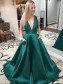 A-Line Long Green V-Neck Prom Dresses Formal Evening Gowns 995011276 A-Line Long Green V-Neck Prom Dresses Formal Evening Gowns 995011276