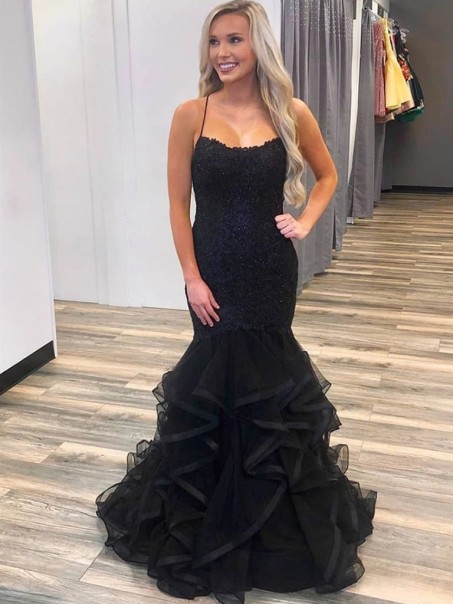 Long Black Lace Mermaid Prom Dresses Formal Evening Gowns 995011282 Long Black Lace Mermaid Prom Dresses Formal Evening Gowns 995011282