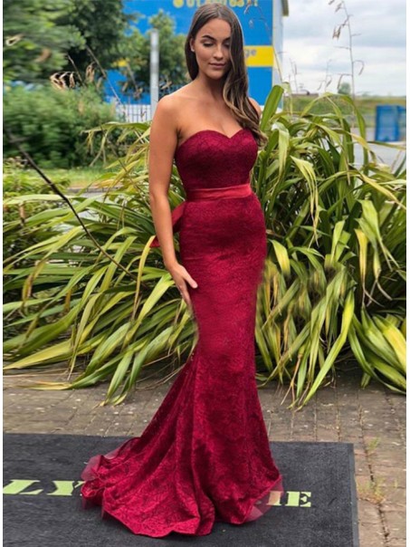 Mermaid Sweetheart Lace Long Prom Dresses Formal Evening Gowns 995011292