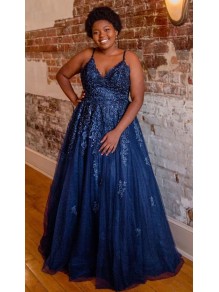 A-Line Lace Appliques Plus Size Long Prom Dresses Formal Evening Gowns 995011298 A-Line Lace Appliques Plus Size Long Prom Dresses Formal Evening Gowns 995011298