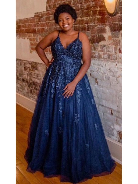 A-Line Lace Appliques Plus Size Long Prom Dresses Formal Evening Gowns 995011298 A-Line Lace Appliques Plus Size Long Prom Dresses Formal Evening Gowns 995011298