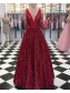 Sparkle V-Neck Long Prom Dresses Formal Evening Dresses 99501130