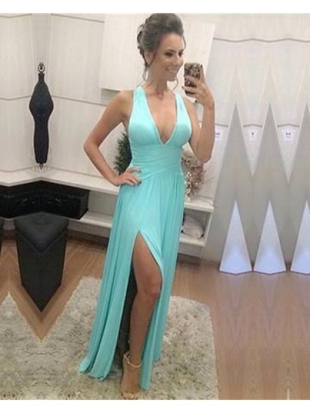 Long Chiffon V-Neck Prom Dresses Formal Evening Gowns 995011302 Long Chiffon V-Neck Prom Dresses Formal Evening Gowns 995011302