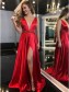 A-Line Beaded Long Red V-Neck Prom Dresses Formal Evening Gowns 995011306 A-Line Beaded Long Red V-Neck Prom Dresses Formal Evening Gowns 995011306