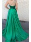A-Line Beaded One-Shoulder Long Green Prom Dresses Formal Evening Gowns 995011315