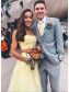Two Pieces Lace Appliques Long Yellow Prom Dresses Formal Evening Gowns 995011318 Two Pieces Lace Appliques Long Yellow Prom Dresses Formal Evening Gowns 995011318