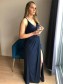 Sheath/Column V-Neck Long Prom Dresses Formal Evening Gowns 995011331
