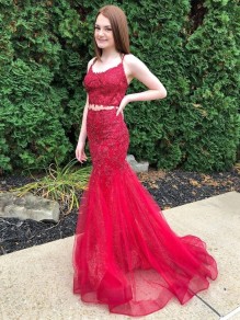 Mermaid Lace Two Pieces Prom Dresses Formal Evening Gowns 995011335 Mermaid Lace Two Pieces Prom Dresses Formal Evening Gowns 995011335