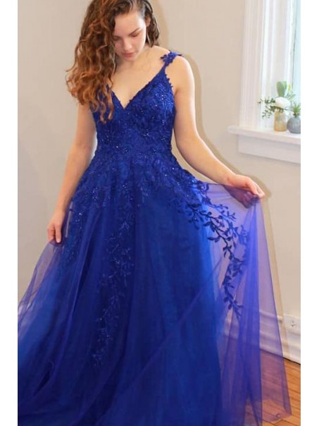 A-Line Lace Appliques Long Prom Dresses Formal Evening Gowns 995011340 A-Line Lace Appliques Long Prom Dresses Formal Evening Gowns 995011340