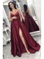 A-Line V-Neck Spaghetti Strap Long Prom Dresses Formal Evening Dresses 99501135
