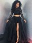 A-Line Two Pieces Lace Long Prom Dresses Formal Evening Gowns 995011355 A-Line Two Pieces Lace Long Prom Dresses Formal Evening Gowns 995011355