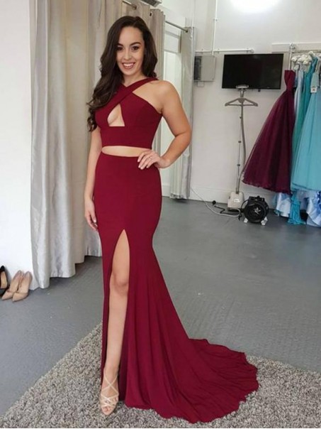 Mermaid Two Pieces Long Prom Dresses Formal Evening Gowns 995011357