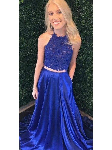 A-Line Beaded Lace Two Pieces Long Prom Dresses Formal Evening Gowns 995011376 A-Line Beaded Lace Two Pieces Long Prom Dresses Formal Evening Gowns 995011376